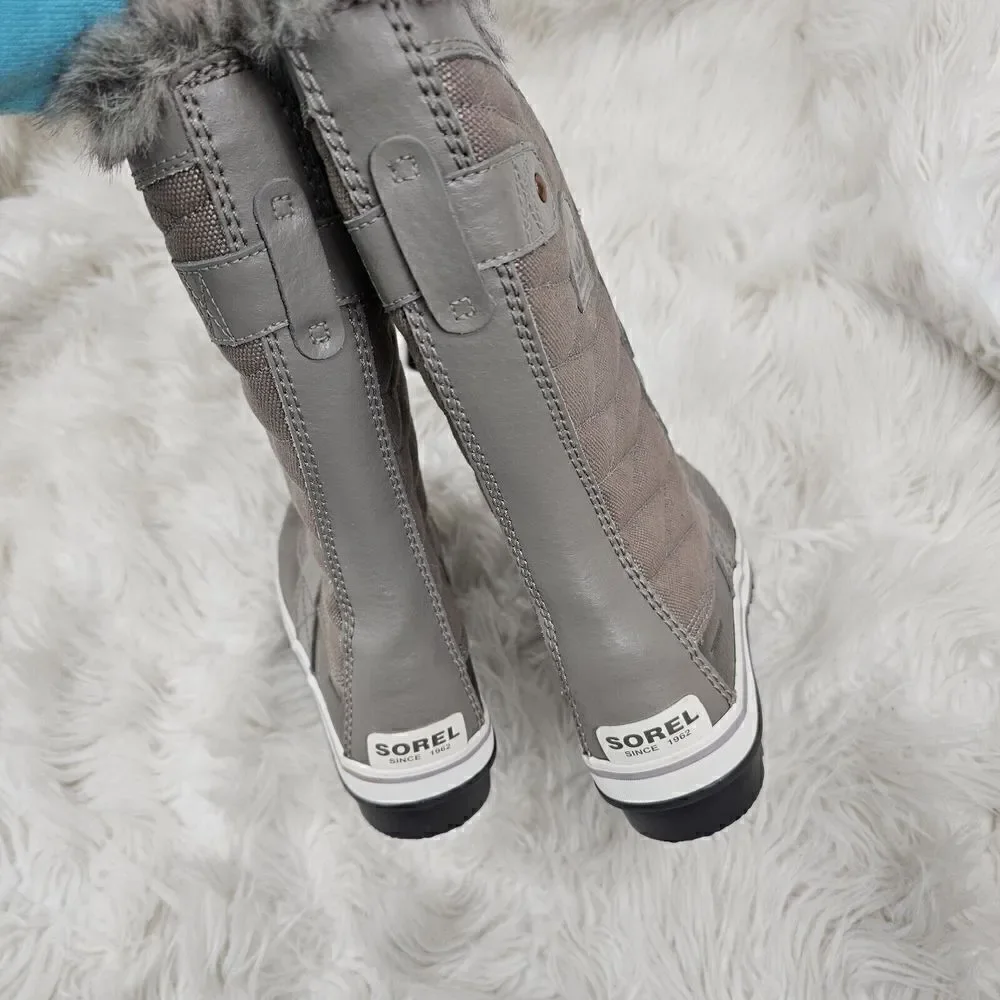SOREL Tofino II Boot Kettle Dusk Taupe Blue Laces Waterproof Leather Womens 8.5